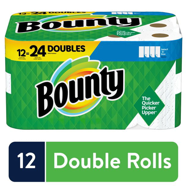 Bounty Select-A-Size Paper Towels, White, 12 Double Rolls, 12 Count New