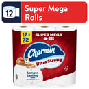 Charmin Ultra Strong Toilet Paper, 12 Super Mega Rolls