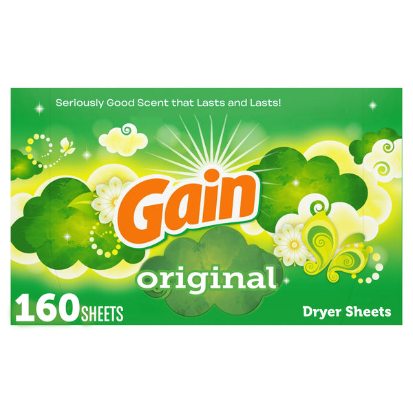 Gain Dryer Sheets with Original Scent, 160 Count