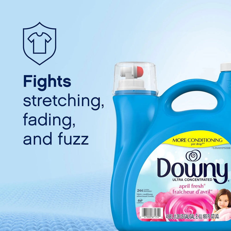 Downy Ultra Liquid Fabric Softener and Conditioner, April Fresh, 165 Ounce, 244 Loads