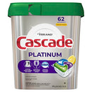 Cascade Platinum Action Pacs, Dishwasher Detergent, Fresh, 62 Ct